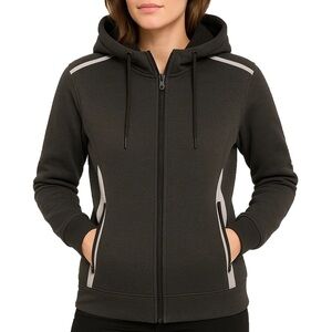 Blu Rock Sherpa Lined Reflective Tech Zip Gray Hoodie in various sizes NWT